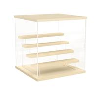 Nynelly Vitrina de Acrílica Transparente para Caja de exhibición Cubo de Almacenamiento para coleccionables, Figuras de acción, Figuras en Miniatura Protección a Prueba de Polvo, Madera