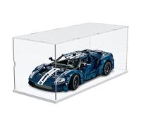 Nynelly Vitrina para colección, Caja de acrílico Transparente con Base Blanca para ensamblar Caja de encimera a Prueba de Polvo con Banda Luminosa para Lego Figuras Acción Pop, 19,7" x 7,9 "x 7,9"