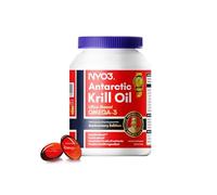 NYO3 Aceite de Krill 1000 mg Omega 3 EPA & DHA, aceite de krill antártico puro con astaxantina, apoya el cerebro, la piel y el sistema inmunológico, testado en laboratorio, 90 cápsulas blandas