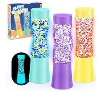 NYOBABE 3 PCS Botella Sensorial Fosforescente, Juguetes Sensoriales Autismo con Luces de 7 Colores y 3 Formas, Fidget Toys para Aliviar el Estrés, Regalo Juguete Antiestres para Niños y Adultos, 3+