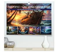 Nyorana - Die verborgene Insel (hochwertiger Premium Wandkalender 2026 DIN A2 quer), Kunstdruck in Hochglanz: Eine geheimnisvolle Insel namens Nyorana