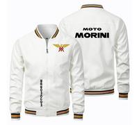 Nyrien Chaqueta Hombre Entretiempo Moto Morin.i, Cárdigan con Cremallera con Bolsillo, Cazadora Cortaviento, hombre(White,XXL)