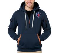 Nyrien Sudadera cremallera hombre Sc A. B, Bolsillo canguro espacioso, Per tempo libero, viaggio e quotidianità, Street(NavyBlue,L)