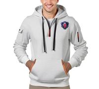 Nyrien Sudadera cremallera hombre Sc A. B, Bolsillo canguro espacioso, Per tempo libero, viaggio e quotidianità, Street(Light Grey,XL)