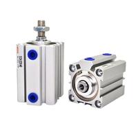 NYRXRYTCA Cilindro neumático Compacto de Aluminio de Doble acción, diámetro Interior de 50 mm, Carrera de 5 a 100 mm, SDA40/50 mm, 1 Unidad(Stroke 5mm,BORE 50mm)