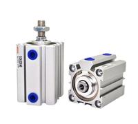 NYRXRYTCA Cilindro neumático Compacto de Aluminio de Doble acción SDA16 de 20 mm de diámetro y 5-100 mm de Carrera, 1 Unidad(Stroke 80mm,BORE 16mm)