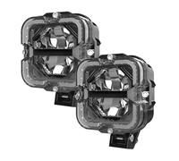 NYSAASDST Cubierta Faro Coche Barra Luz Led Obra Para Coche 60W Foco 12v Con Luces Conducción DRL Ámbar Para Tractores Barcos Todoterreno 4x4 SUV ATV Carcasas Para Faros(1pair B)