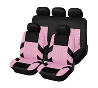 NYSAASDST Juegos de Funda de Asiento Juego Completo De Fundas De Asiento Coche Transpirables Universales para Kia para Rio Protector Asiento Coche con Banco Dividido Delantero/Trasero(Pink)