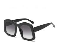 NYSBH Big Box - Gafas de sol cuadradas para mujer, color caramelo, retro, de gran tamaño, protección, Gris degradado