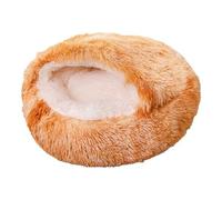 NYSBH - Cojín redondo de felpa 2 en 1, cesta cálida, saco de dormir, nido, perrera, cama pequeña para gatos y perros