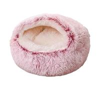 NYSBH - Cojín redondo de felpa 2 en 1, cesta cálida, saco de dormir, nido, perrera, cama pequeña para gatos y perros
