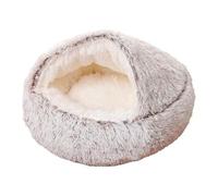 NYSBH - Cojín redondo de felpa 2 en 1, cesta cálida, saco de dormir, nido, perrera, cama pequeña para gatos y perros