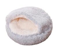 NYSBH - Cojín redondo de felpa 2 en 1, cesta cálida, saco de dormir, nido, perrera, cama pequeña para gatos y perros