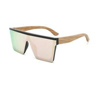 NYSBH - Gafas de sol unisex cuadradas de bambú de gran tamaño, estilo retro y moderno, Purple