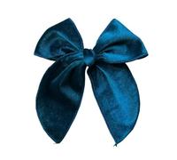 NYSBH - Lazos para el pelo de terciopelo verde oscuro, 12 x 13 cm, hechos a mano, lazo de terciopelo para niñas