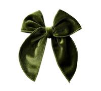 NYSBH - Lazos para el pelo de terciopelo verde oscuro, 12 x 13 cm, hechos a mano, lazo de terciopelo para niñas