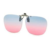 NYSBH - Lentes de sol polarizados con clip de metal, convenientes lentes de sol abatibles sin montura para lentes graduados, pantalla poligonal, azul rosa