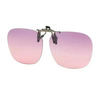 NYSBH - Lentes de sol polarizados con clip de metal, convenientes lentes de sol abatibles sin montura para lentes graduados, pantalla poligonal, Gris y rosa