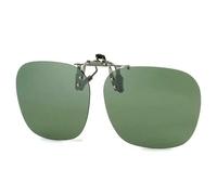 NYSBH - Lentes de sol polarizados con clip de metal, convenientes lentes de sol abatibles sin montura para lentes graduados, pantalla poligonal, verde oscuro