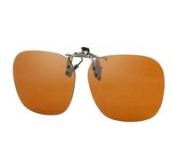 NYSBH - Lentes de sol polarizados con clip de metal, convenientes lentes de sol abatibles sin montura para lentes graduados, pantalla poligonal, Brown