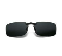 NYSBH - Lentes de sol polarizados ligeros con clip para pesca, conducción, actividades al aire libre, se ajustan sobre gafas de miopía, Negro-m-60x38