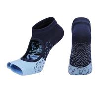 NYSDM - 2 pares de calcetines antideslizantes para mujer, para yoga, barre, pilates, fitness, gimnasio, deportes, antideslizantes, para bailar, Blue, Talla única