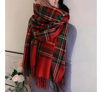 NYSDM Bufanda cálida de tartán de Estilo escocés a la Moda para Mujer, Chal Largo Suave a Cuadros, para Navidad, día de San Valentín, Novia, Esposa, mamá