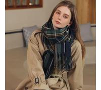 NYSDM Bufanda cálida de tartán de Estilo escocés a la Moda para Mujer, Chal Largo Suave a Cuadros, para Navidad, día de San Valentín, Novia, Esposa, mamá