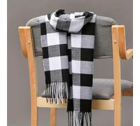 NYSDM Bufanda de Cachemira a Cuadros Suave y Lisa para Mujer, Chal de Invierno, Bandana, Pashmina, Borla, pañuelo Grueso y cálido