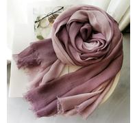 NYSDM Bufanda de Lino y algodón Unisex Estilo, Color Degradado, para otoño e Invierno, Larga, Suave, con borlas Cortas