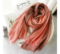 NYSDM Bufanda de Lino y algodón Unisex Estilo, Color Degradado, para otoño e Invierno, Larga, Suave, con borlas Cortas