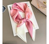 NYSDM Bufanda de Seda con Flores Rosas de 70 cm Mujer, de Seda simulada, Fresca y Elegante, versátil, para la Cabeza, Ropa, Bolsos y Bufanda Cuadrada