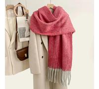 NYSDM Bufanda Larga de Lana de Pashmina Suave Mujer, otoño e Invierno, Color macarrón, Lisa, a la Moda, cálida, para Exteriores, Grande