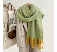 NYSDM Bufanda Larga de Lana de Pashmina Suave Mujer, otoño e Invierno, Color macarrón, Lisa, a la Moda, cálida, para Exteriores, Grande