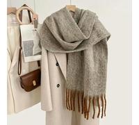 NYSDM Bufanda Larga de Lana de Pashmina Suave Mujer, otoño e Invierno, Color macarrón, Lisa, a la Moda, cálida, para Exteriores, Grande