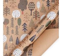 NYSDM - Caja de regalo de papel de regalo, papel kraft marrón, impresión UV, respetuoso con el medio ambiente, juego de envoltura de Navidad