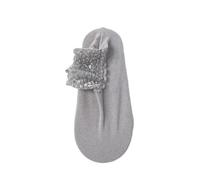 NYSDM - Calcetines calentadores de encaje para mujer, a la moda, para invierno, antideslizantes, de algodón, cálidos, suaves, delgados, transpirables, casuales, Gray, Talla única