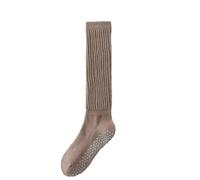 NYSDM - Calcetines de yoga de silicona profesional, antideslizantes, para mujer, informales, transpirables, de algodón, para baile y deportes, Khaki, Talla única