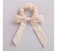 NYSDM - Cintas elásticas para el pelo de lino con lazo de color sólido para niñas, cinta larga para cola de caballo, bufanda, coleteros para mujer, accesorios para niñas