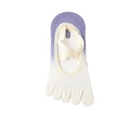 NYSDM - Dos pares de calcetines de yoga de cinco dedos sin espalda, transpirables, vendajes de pilates, para mujer, de silicona, antideslizantes, para deportes, Purple, Talla única