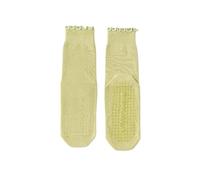 NYSDM - Dos pares de calcetines de yoga sin huesos para deportes de tubo medio, antideslizantes, ajuste delgado, fitness, pilates, algodón peinado para mujer, B01, Talla única