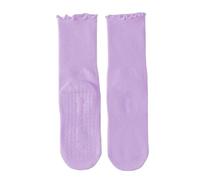 NYSDM - Dos pares de calcetines de yoga sin huesos para deportes de tubo medio, antideslizantes, ajuste delgado, fitness, pilates, algodón peinado para mujer, a01, Talla única