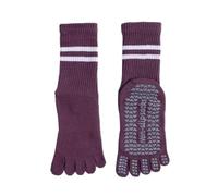 NYSDM - Dos pares de calcetines de yoga sin huesos para deportes de tubo medio, antideslizantes, ajuste delgado, fitness, pilates, algodón peinado para mujer, E04, Talla única