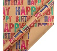 NYSDM - Papel de regalo de gran tamaño para el día de San Valentín, fiesta de cumpleaños, papel kraft vintage