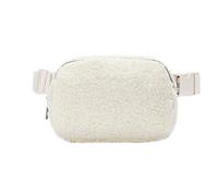 NYSDM - Riñonera de forro polar para invierno, para deportes al aire libre, correr, con cremallera, para teléfono móvil, tela Oxford, Blanco roto., sin talla