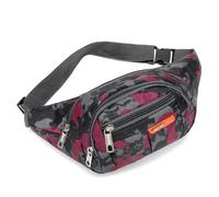 NYSDM - Riñonera para hombre, diseño de camuflaje, informal, grande, de lona, para viajes, para teléfono y cadera, rosa (b)