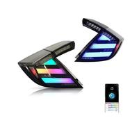 NYSGMVBDOFH Faros traseros Para Civic Hatchback 2016-2020 conjunto de luz trasera de coche LED freno flujo de agua parpadeo Plug and Play luces traseras Luces matrícula(RGB)