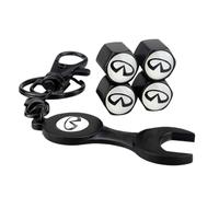 NYSLDSCO 4 Piezas Coche Metal Tapas válvulas, para Infiniti EX35 FX35 FX37 FX40 FX45 FX50 M25 M30 M37 M40 M45 ESQ Car Neumático Antifugas Resistente al Polvo y al Agua Proteger Accesorios,A