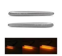 NYSQOFMB Luci Posizione Laterali Para Alfa Para Romeo Luz Posición Lateral LED Con Lente Transparente Ahumada Luces Señal Giro Guardabarros Delantero Lateral Ámbar(Clear Dynamic Amber)