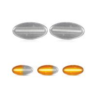 NYSQOFMB Luci Posizione Laterali Para Subaru Para Forester Para Impreza Luz Posición Lateral LED Con Lente Transparente Y Ahumada Luces Señal Giro Guardabarros Ámbar(Clear Dynamic Amber)
